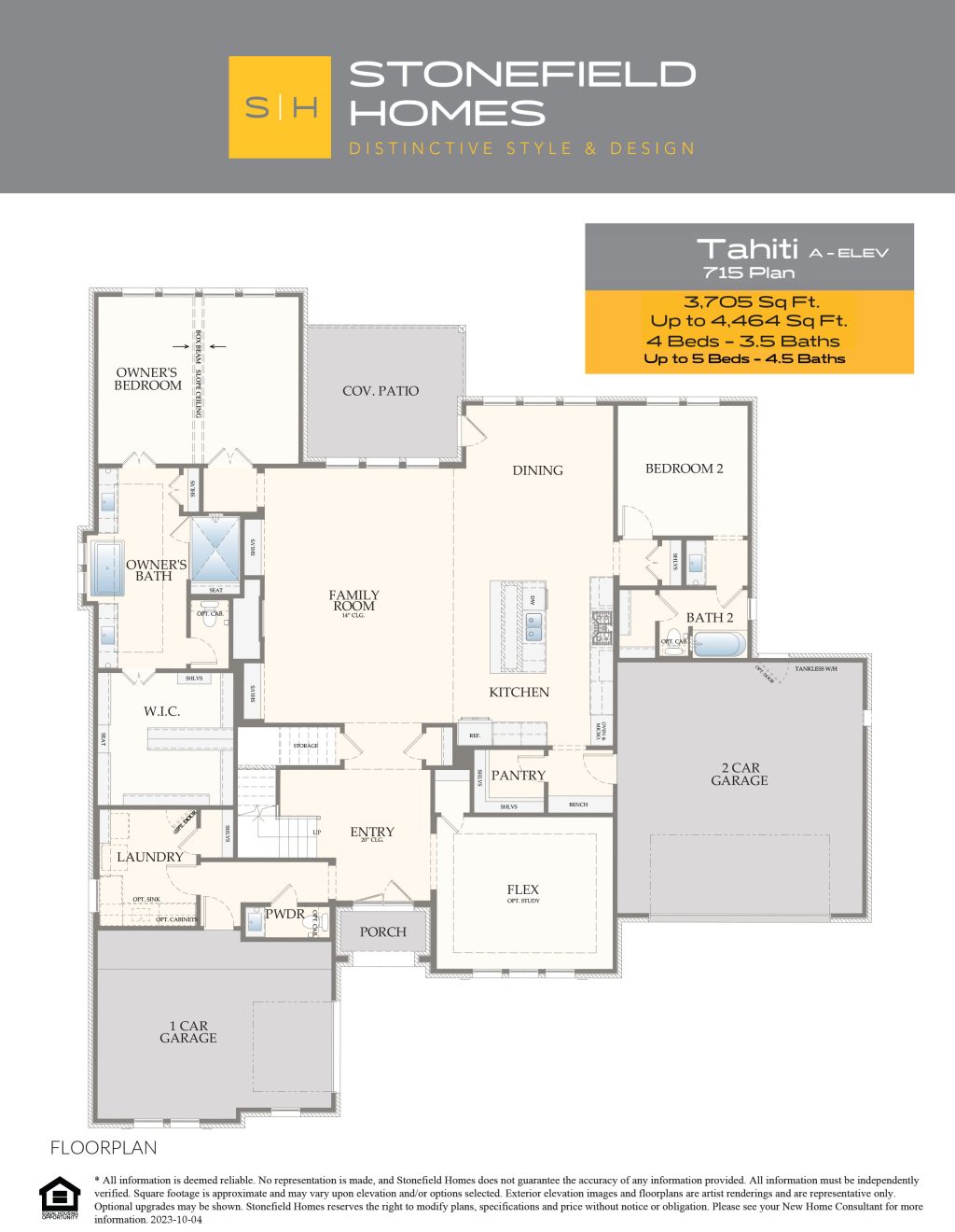 Tahiti - Single Story House Plans in TX