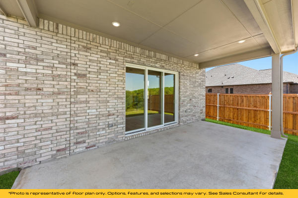 Back patio of 1035 Olympic Drive Rockwall TX from stonefield homes